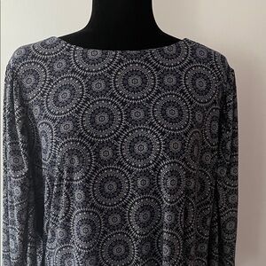 Tommy Hilfiger Elegant Blue and White Patterned Dress